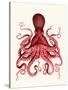 Red Octopus 3-Fab Funky-Stretched Canvas