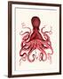 Red Octopus 3-Fab Funky-Framed Art Print