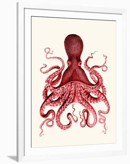 Red Octopus 3-Fab Funky-Framed Art Print