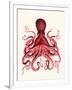 Red Octopus 3-Fab Funky-Framed Art Print