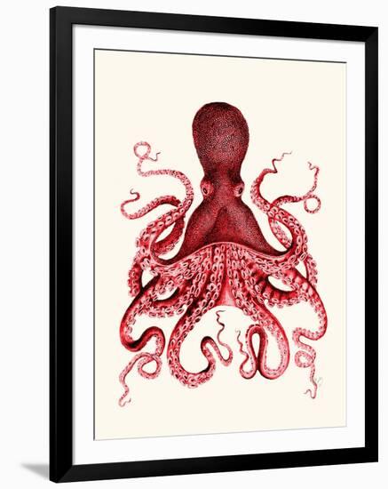 Red Octopus 3-Fab Funky-Framed Art Print