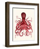 Red Octopus 3-Fab Funky-Framed Art Print