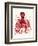 Red Octopus 3-Fab Funky-Framed Art Print