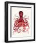 Red Octopus 3-Fab Funky-Framed Art Print