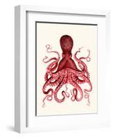 Red Octopus 3-Fab Funky-Framed Art Print