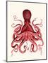 Red Octopus 3-Fab Funky-Mounted Art Print