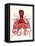 Red Octopus 3-Fab Funky-Framed Stretched Canvas
