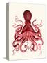 Red Octopus 3-Fab Funky-Stretched Canvas