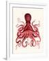 Red Octopus 3-Fab Funky-Framed Art Print