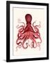 Red Octopus 3-Fab Funky-Framed Art Print