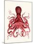 Red Octopus 3-Fab Funky-Mounted Art Print