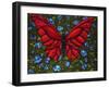 Red On Blue Butterfly-Holly Carr-Framed Giclee Print