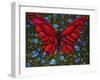 Red On Blue Butterfly-Holly Carr-Framed Giclee Print
