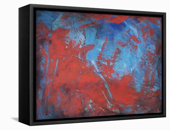 Red on Blue-Tim Nyberg-Framed Stretched Canvas