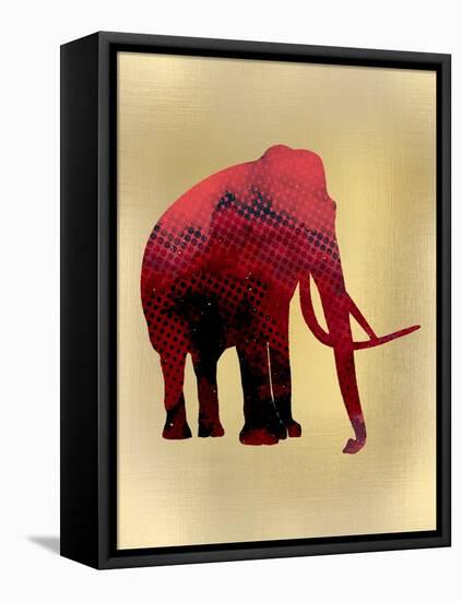 Red on Gold 1-Kimberly Allen-Framed Stretched Canvas