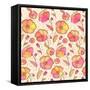 Red, Orange and Yellow Flowers Vector Pattern-art_of_sun-Framed Stretched Canvas