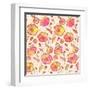 Red, Orange and Yellow Flowers Vector Pattern-art_of_sun-Framed Art Print