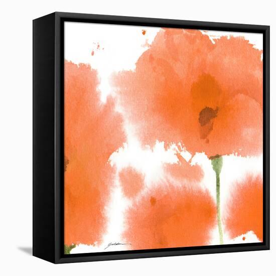 Red Orange Poppies-Sheila Golden-Framed Stretched Canvas