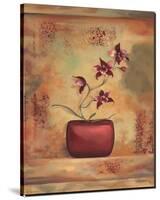 Red Orchid in Vase-Louise Montillio-Stretched Canvas