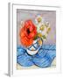 Red Oriental Poppy and Marguerites in a Honiton Jug, 2005-Joan Thewsey-Framed Giclee Print