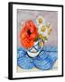 Red Oriental Poppy and Marguerites in a Honiton Jug, 2005-Joan Thewsey-Framed Giclee Print