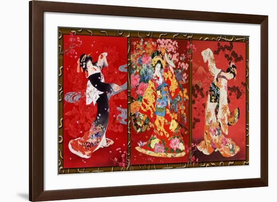 Red Oriental Trio-Haruyo Morita-Framed Art Print