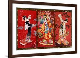 Red Oriental Trio-Haruyo Morita-Framed Art Print