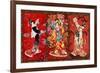 Red Oriental Trio-Haruyo Morita-Framed Art Print