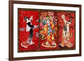 Red Oriental Trio-Haruyo Morita-Framed Art Print