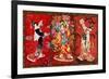 Red Oriental Trio-Haruyo Morita-Framed Art Print