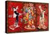 Red Oriental Trio-Haruyo Morita-Stretched Canvas