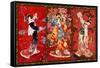 Red Oriental Trio-Haruyo Morita-Framed Stretched Canvas