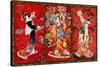 Red Oriental Trio-Haruyo Morita-Stretched Canvas