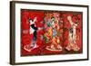 Red Oriental Trio-Haruyo Morita-Framed Art Print