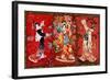 Red Oriental Trio-Haruyo Morita-Framed Art Print