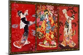Red Oriental Trio-Haruyo Morita-Mounted Art Print
