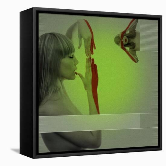 Red Paint-NaxArt-Framed Stretched Canvas