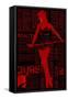 Red Paper Dance-NaxArt-Framed Stretched Canvas