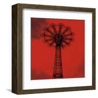 Red Parachute Jump-Erin Clark-Framed Art Print