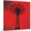 Red Parachute Jump-Erin Clark-Stretched Canvas