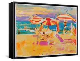 Red Parasols, Miami-Peter Graham-Framed Stretched Canvas