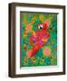 Red parrot, 2021, (oil on canvas)-Jane Tattersfield-Framed Giclee Print