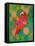 Red parrot, 2021, (oil on canvas)-Jane Tattersfield-Framed Stretched Canvas