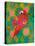Red parrot, 2021, (oil on canvas)-Jane Tattersfield-Stretched Canvas