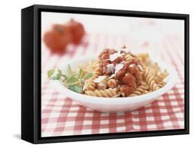 Red Pasta Spirals with Tomato Sauce-Brigitte Sporrer-Framed Stretched Canvas