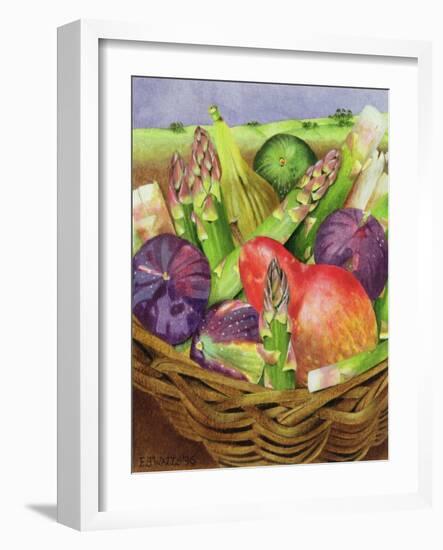 Red Pear with Figs and Asparagus, 1996-E.B. Watts-Framed Giclee Print