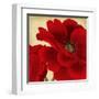 Red Peony I-Linda Wood-Framed Art Print