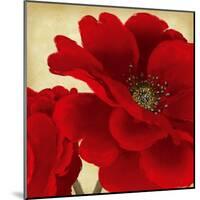 Red Peony I-Linda Wood-Mounted Art Print