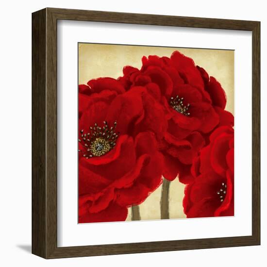 Red Peony II-Linda Wood-Framed Art Print