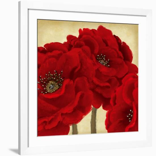 Red Peony II-Linda Wood-Framed Art Print